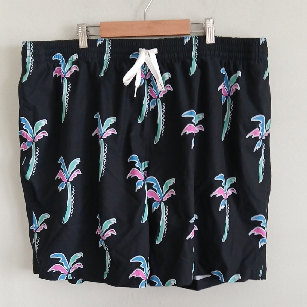 Chubbies Men's Black With Palm Tree Print Swim Trunks Size XXXL - Picture 1 of 6